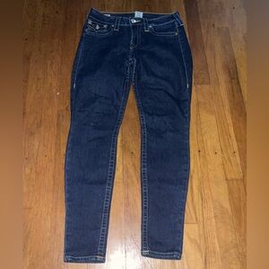 True Religion Womens Serena Skinny Stretch Jeans Dark Wash. W 30” L 27”.